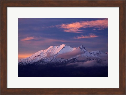 Framed Mt Ruapehu, Tongariro NP, North Island, New Zealand Print
