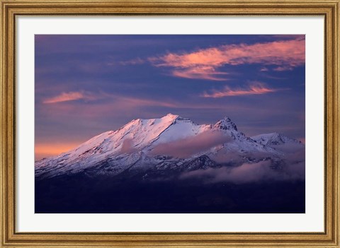 Framed Mt Ruapehu, Tongariro NP, North Island, New Zealand Print