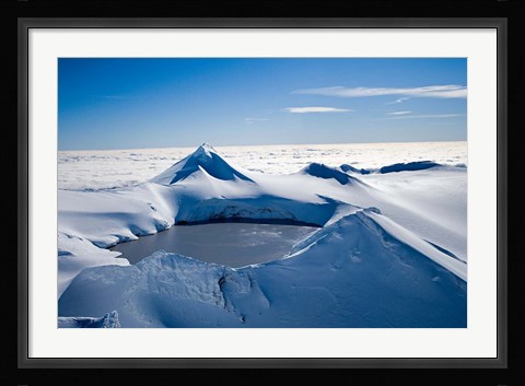 Framed Crater Lake, Mt Ruapehu, Tongariro National Park, North Island, New Zealand Print