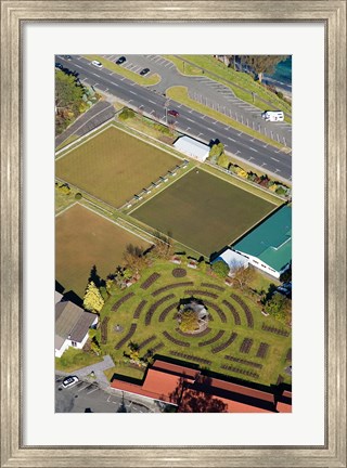 Framed Gardens and Bowling Greens, Taupo, North Island, New Zealand Print