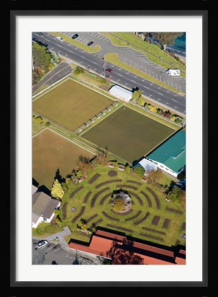 Framed Gardens and Bowling Greens, Taupo, North Island, New Zealand Print