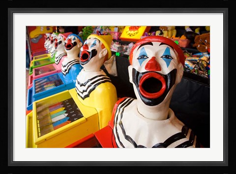 Framed Laughing Clowns Side-Show, Rotorua, Bay of Plenty, North Island, New Zealand Print