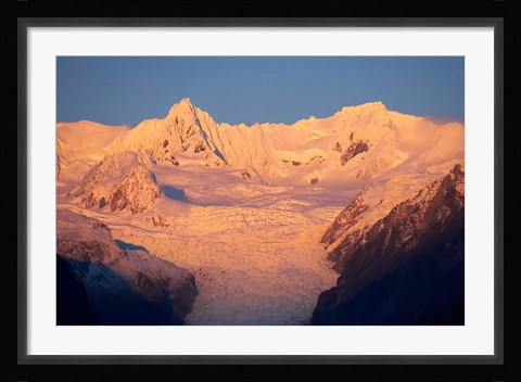 Framed Alpenglow, Fox Glacier Neve, South Island, New Zealand Print