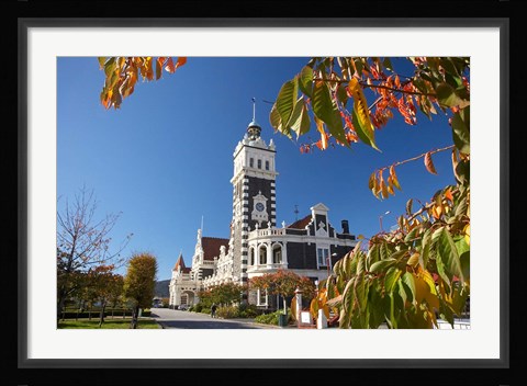 Framed Autumn, Train Station, Dunedin, South Island, New Zealand Print