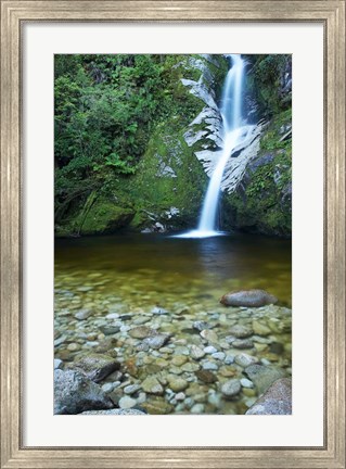Framed Dorothy Falls, Lake Kaniere, South Island, New Zealand Print