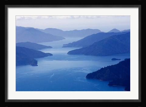 Framed Queen Charlotte Sound, South Island, New Zealand Print