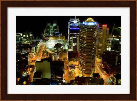 Framed Auckland CBD Viewed from Skytower, Auckland, North Island, New Zealand Print