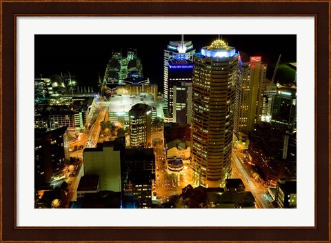 Framed Auckland CBD Viewed from Skytower, Auckland, North Island, New Zealand Print