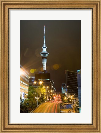 Framed Skytower, Hobson St, Auckland, North Island, New Zealand Print