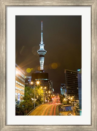 Framed Skytower, Hobson St, Auckland, North Island, New Zealand Print