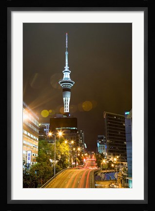 Framed Skytower, Hobson St, Auckland, North Island, New Zealand Print
