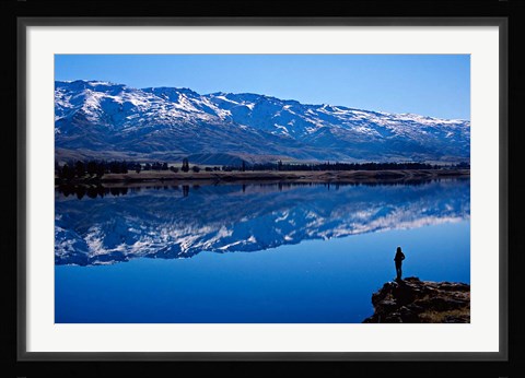 Framed Lake Dunstan and Pisa Range, Central Otago Print