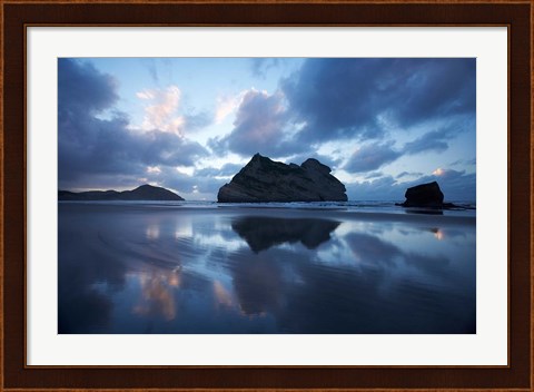 Framed Approaching Storm, Archway Islands, Wharariki Beach, Nelson Region, South Island, New Zealand Print