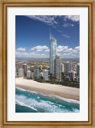 Framed Australia, Queensland, Gold Coast, City skyline Print