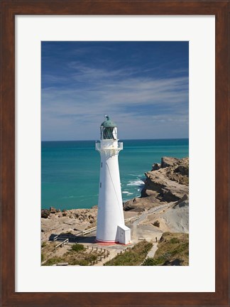 Framed Castle Point Lighthouse, North Island, New Zealand Print