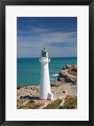 Framed Castle Point Lighthouse, North Island, New Zealand Print