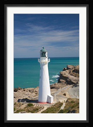 Framed Castle Point Lighthouse, North Island, New Zealand Print