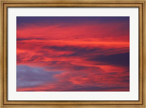 Framed Clouds, Sunset, Dunedin, Otago, South Island, New Zealand Print