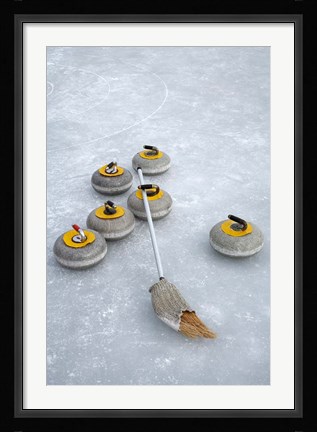 Framed Curling Stones, Idaburn Dam, South Island, New Zealand Print