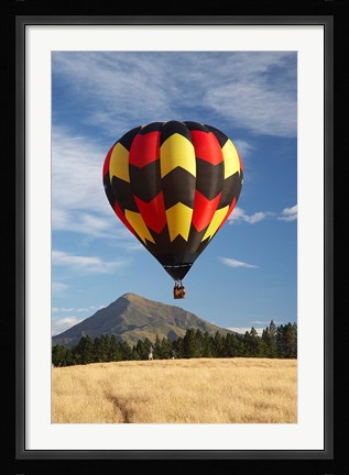 Framed Hot Air Balloon, Wanaka, South Island, New Zealand Print