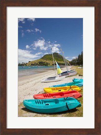 Framed Kayaks, Bay of Plenty, North Island, New Zealand Print