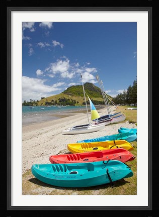 Framed Kayaks, Bay of Plenty, North Island, New Zealand Print