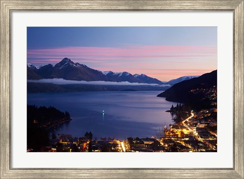 Framed Lake Wakatipu, Queenstown, South Island, New Zealand Print