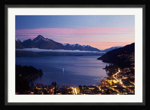 Framed Lake Wakatipu, Queenstown, South Island, New Zealand Print