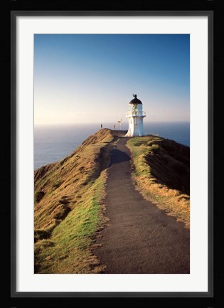 Framed Lighthouse of Cape Reigna, Northland, New Zealand Print