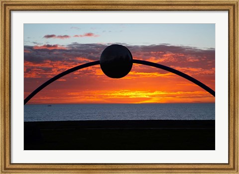 Framed Millennial Arch Ecliptic, Sunset, No Island, New Zealand Print
