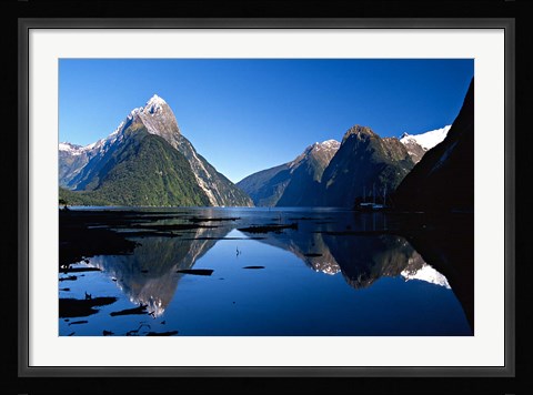 Framed Mitre Peak &amp; Milford Sound, Fiordland National Park, New Zealand Print