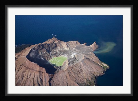 Framed New Zealand, North Island, Crater Lake, Volcano Print