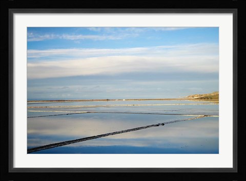 Framed New Zealand, South Isl, Evaporation Ponds, Lake Grassmere Print