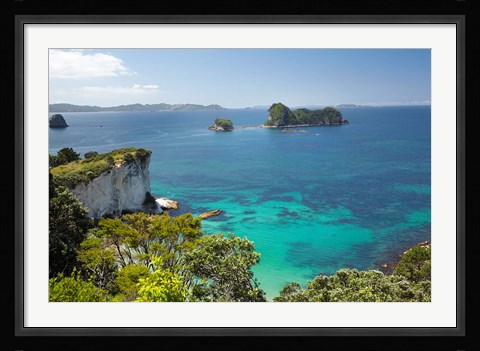 Framed Stingray Bay, Cathedral Cove, North Island, New Zealand Print