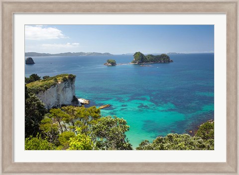 Framed Stingray Bay, Cathedral Cove, North Island, New Zealand Print