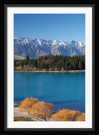 Framed Remarkables, Lake Wakatipu, South Island, New Zealand Print