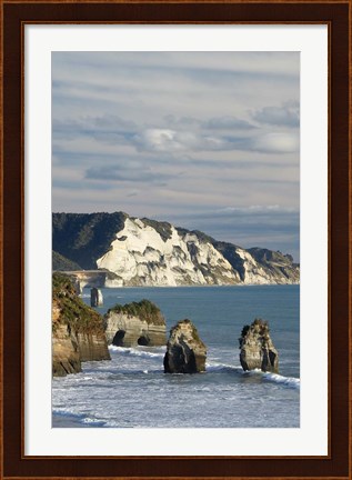 Framed Three Sisters, White Cliffs, North Island, New Zealand Print