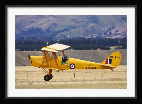Framed Tiger Moth Biplane, Wanaka, South Island, New Zealand Print
