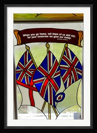 Framed Union Jack flag, St James, North Island, New Zealand Print