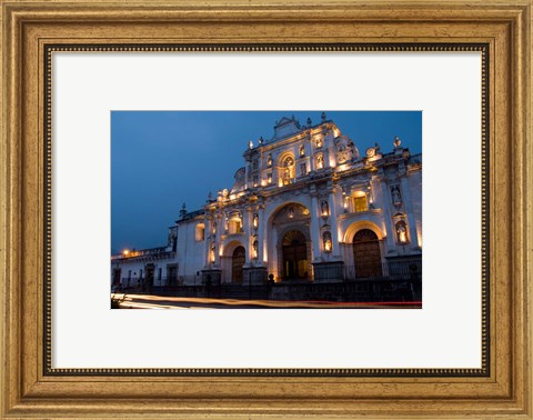 Framed Cathedral in Square, Antigua, Guatemala Print