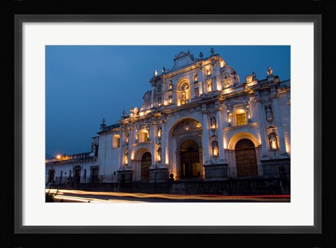 Framed Cathedral in Square, Antigua, Guatemala Print