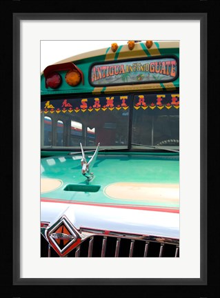 Framed Decorated Bus, Antigua, Guatemala Print