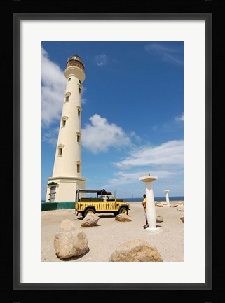 Framed California Lighthouse, Oranjestad, Aruba Print