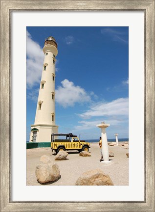 Framed California Lighthouse, Oranjestad, Aruba Print
