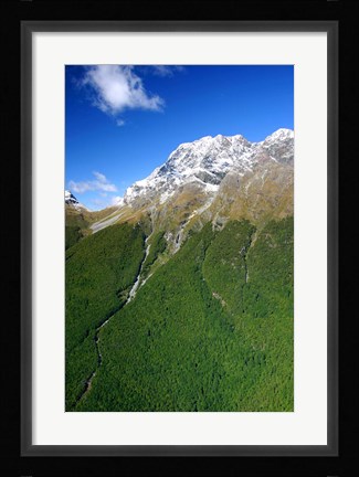 Framed New Zealand, Milford Sound, Majestic fjords, waterfalls Print