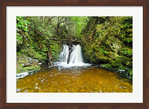 Framed New Zealand, South Island, Hurunui, Waterfall Print