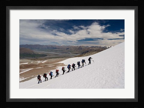 Framed New Zealand, South Island, Potts Range, Climbing Print
