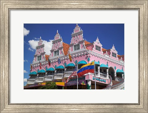 Framed Royal Plaza Shopping Mall, Oranjestad, Aruba, Caribbean Print