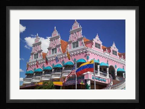 Framed Royal Plaza Shopping Mall, Oranjestad, Aruba, Caribbean Print