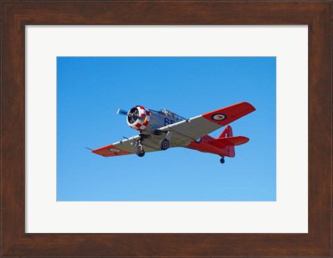 Framed North American Harvard, or T-6 Texan, or SNJ, War plane Print